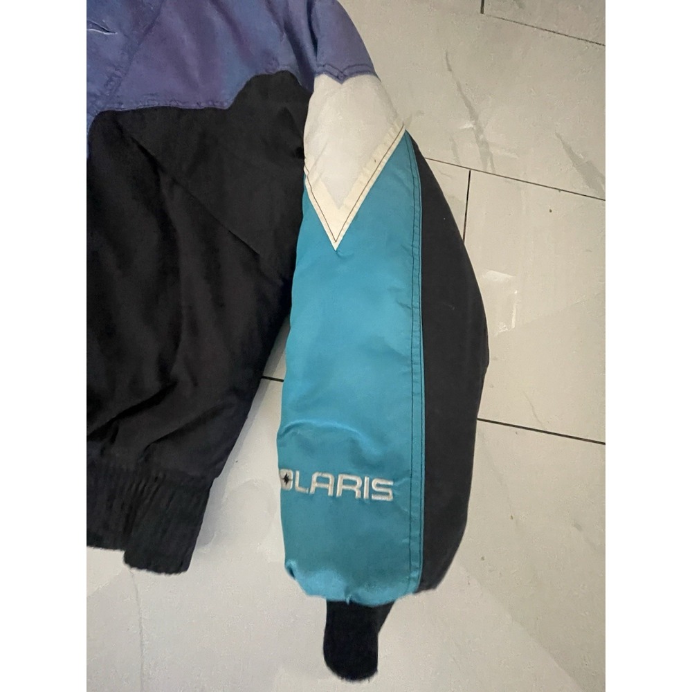 Polaris Snowmobile Jacket Insulated Purple Black Women XL Winter Coat USA 90's - Picture 13 of 16
